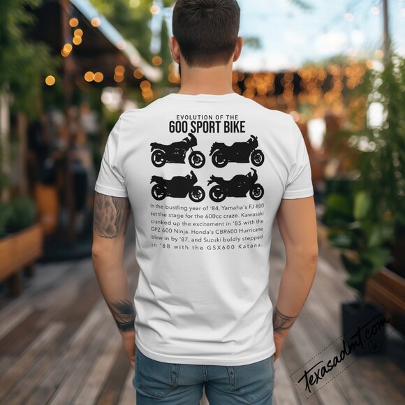 600 Sportbike Evolution Tee: Yamaha, Suzuki, Kawasaki, Honda - Picture 3 of 3